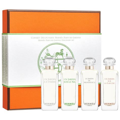 hermes parfums jardins discovery set|hermes gardens perfume set.